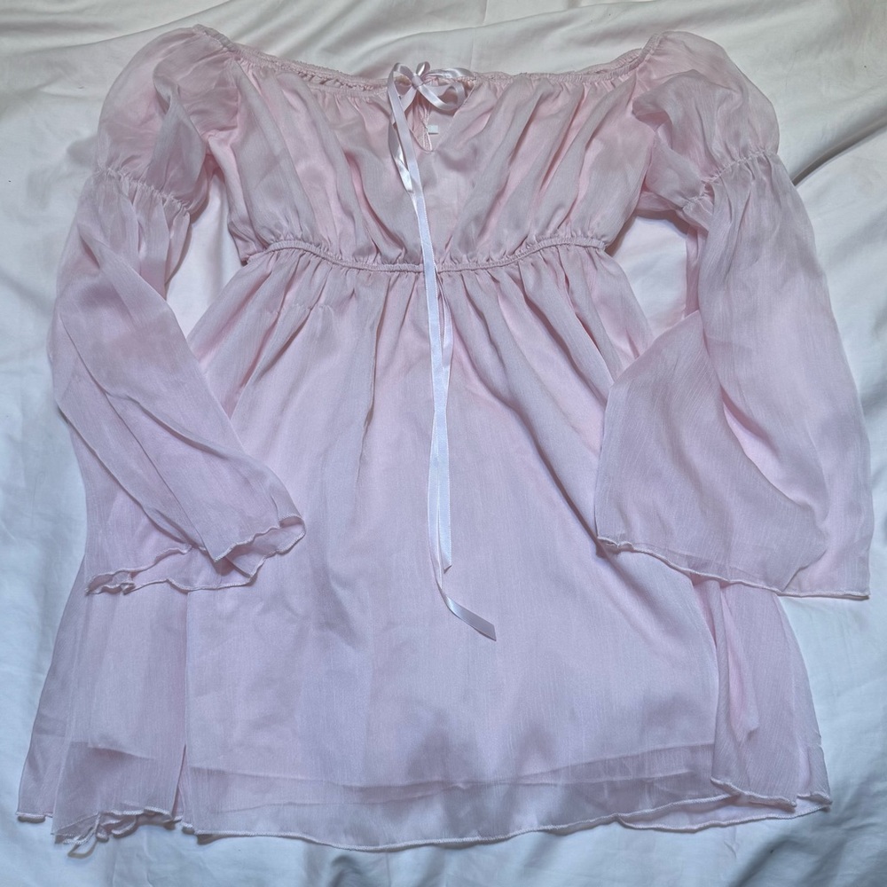 Off the shoulder pink dress